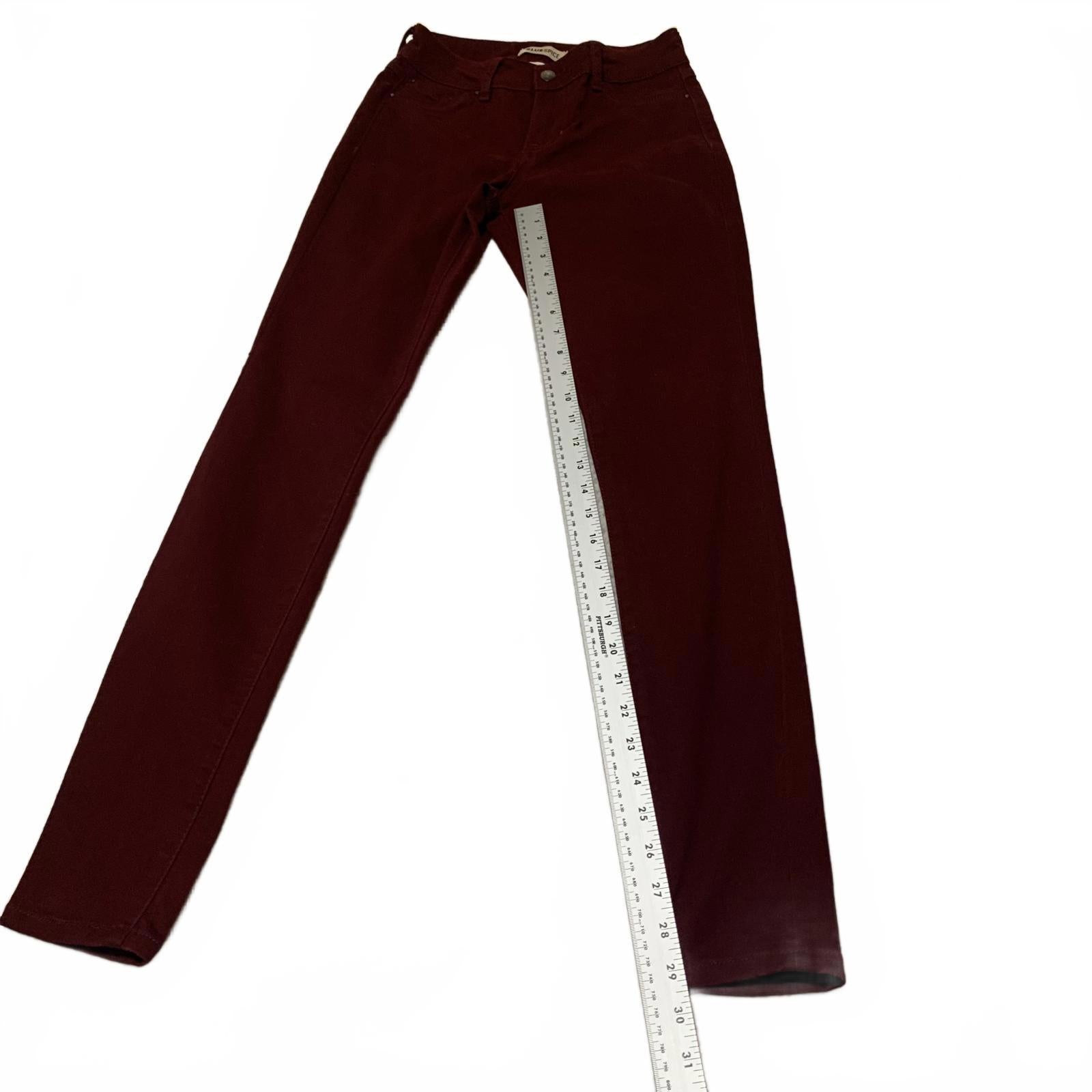 Vaqueros Blue Spice para mujer, talla 1, corte junior, elásticos, ajustados, burdeos, ancho 26 x 29,5 L