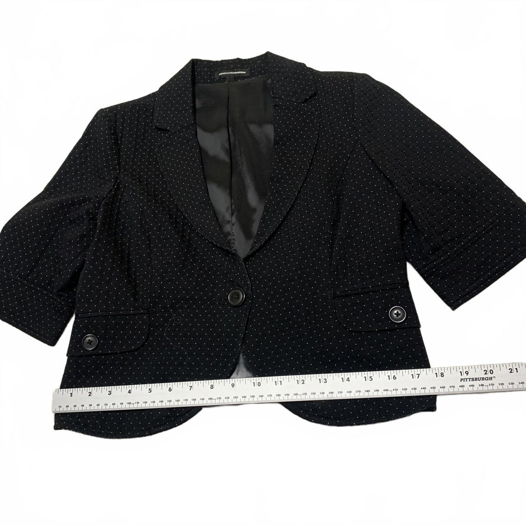 Express Design Studio Women's Size 12 Black White Polka Dots Blazer Satin Lining