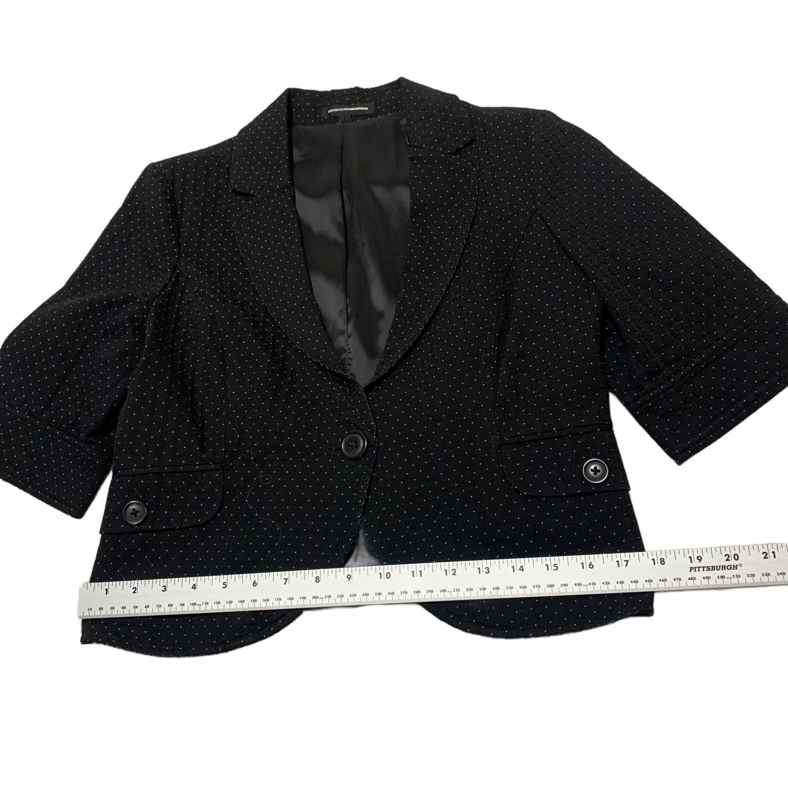 Express Design Studio Women's Size 12 Black White Polka Dots Blazer Satin Lining