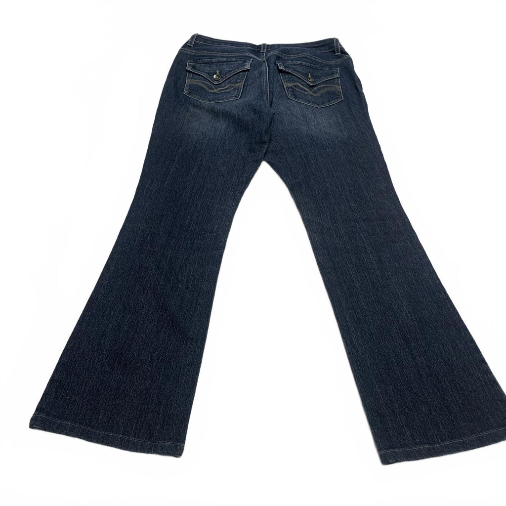 Vaqueros Nine West para mujer, talla 8R, lavado azul oscuro, corte de bota, 32 x 29