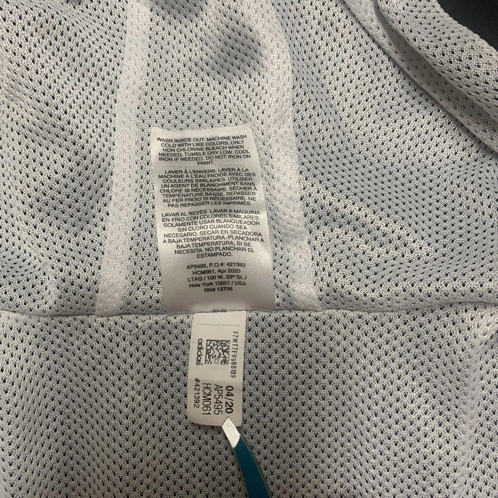 Chaqueta cortavientos con capucha y cremallera completa negra grande para niño de ADIDAS, talla 14/16