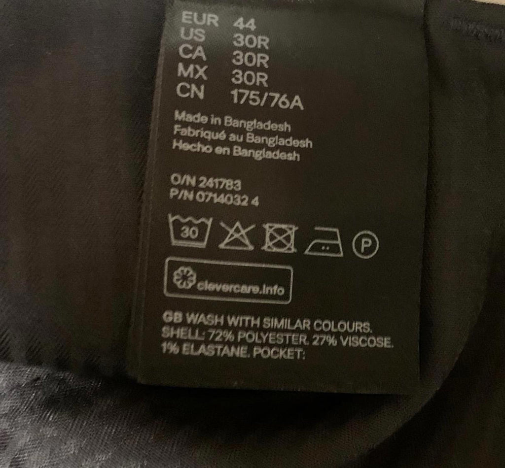 H&M Men's Blue Skinny Fit Pants Size 30 | Pre-Owned Navy Casual Trousers