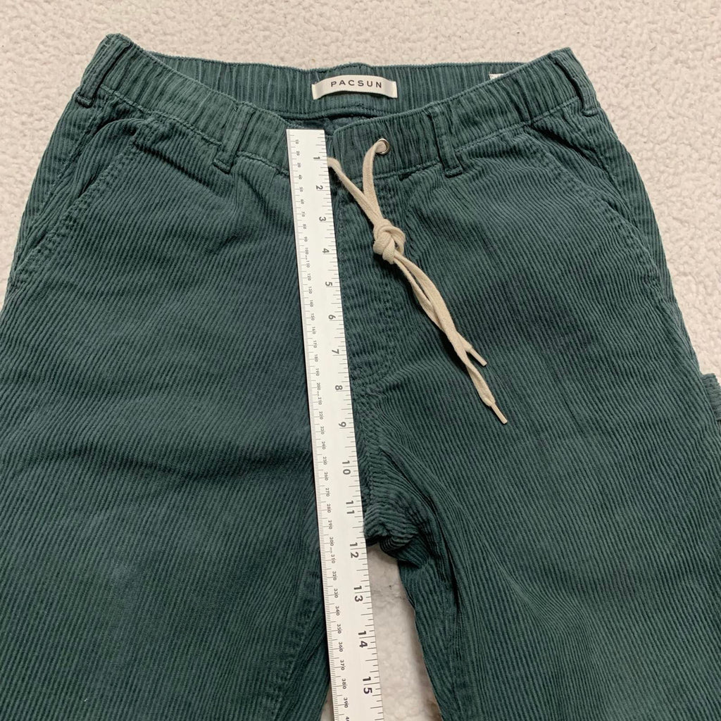 Pantalones de pana Pacsun para mujer, talla S, color verde, holgados, con cintura elástica, 30 x 28,75