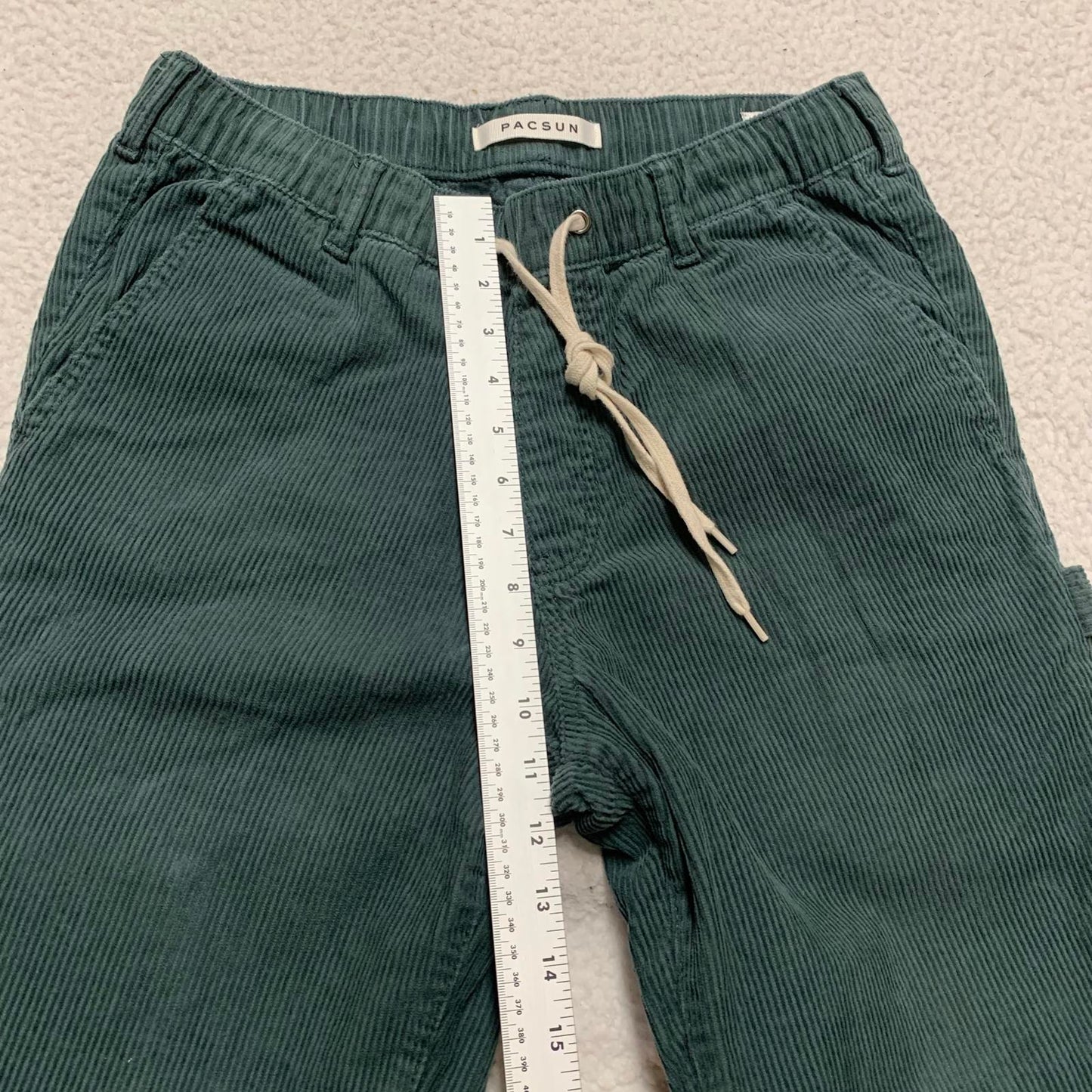 Pacsun Women's Size S Green Loose Fit Elastic Waist Corduroy Pants 30 X 28.75