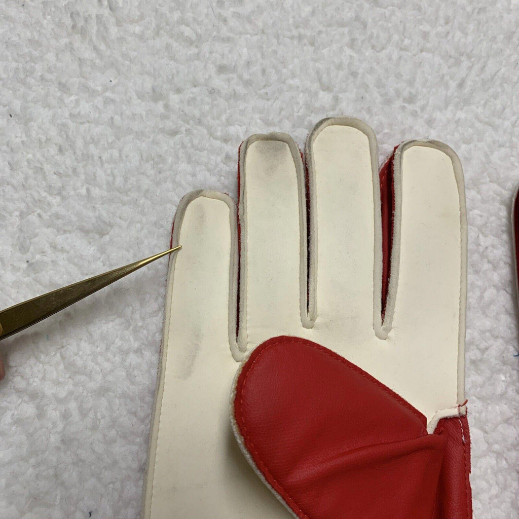 Guantes de portero para adultos de fútbol inglés, rojo, blanco y azul.