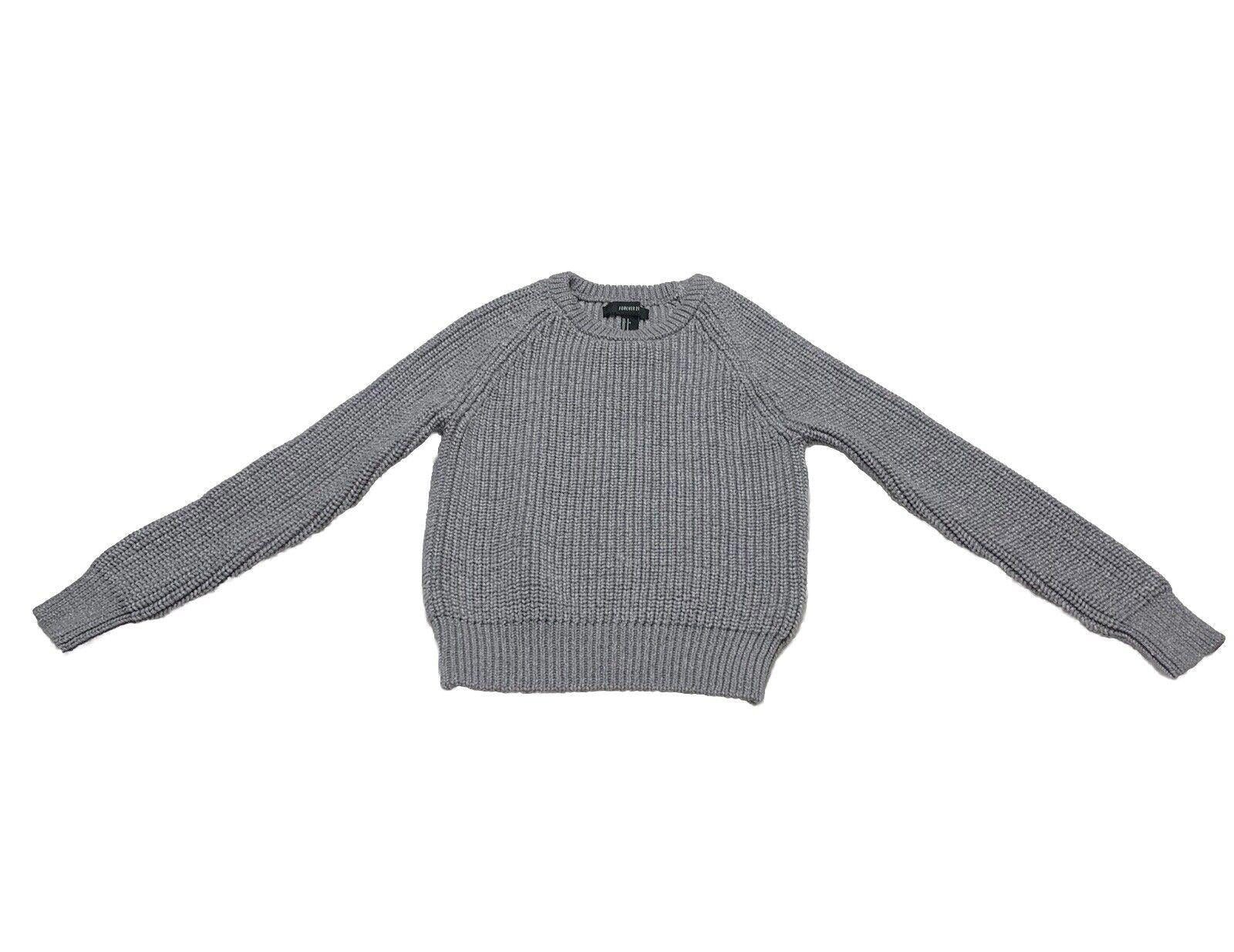 Suéter de punto ajustado Forever 21 para mujer, talla pequeña, gris