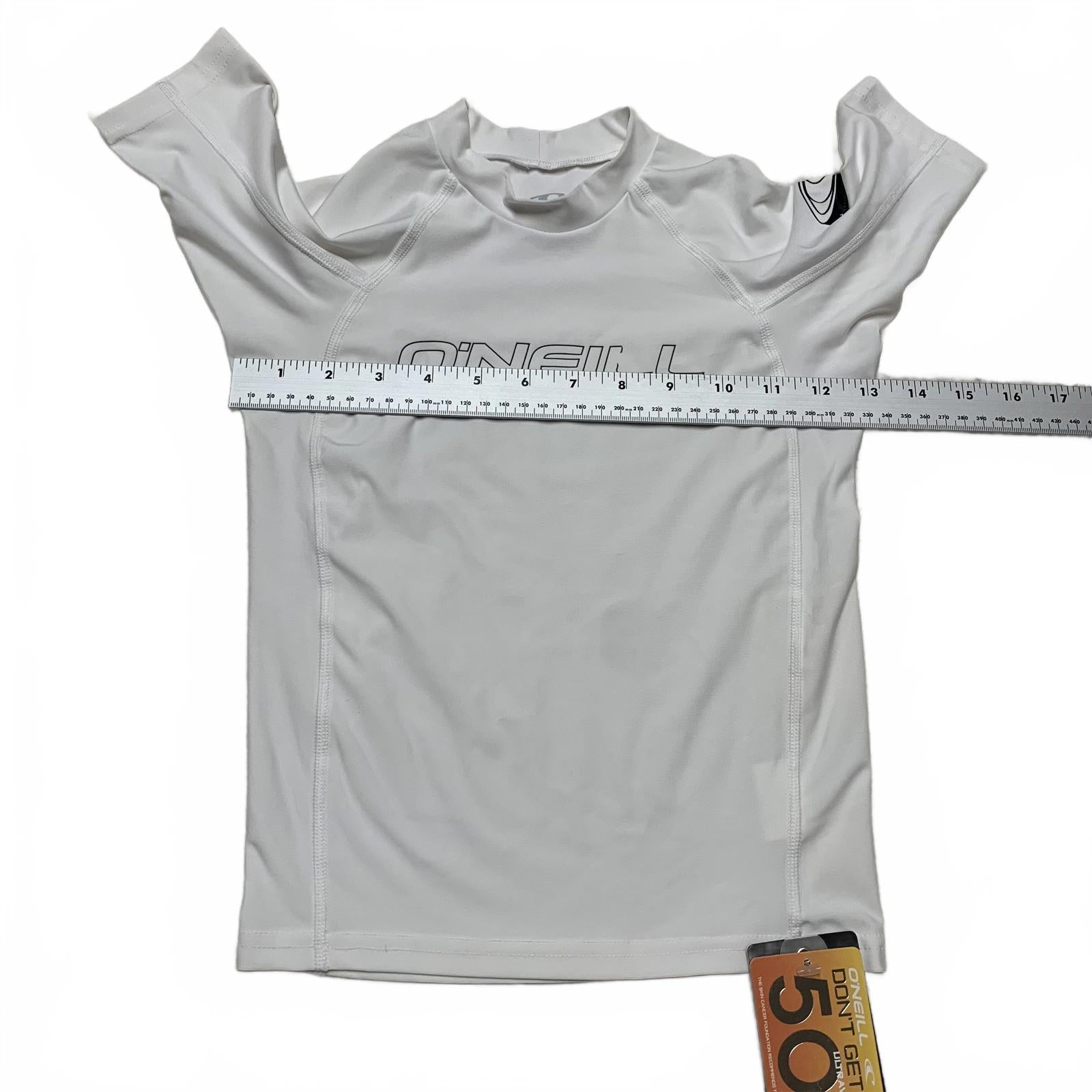 Traje de baño O'Neill Performance Fit para niños, talla 8, color blanco, con protección solar y contra erupciones UV