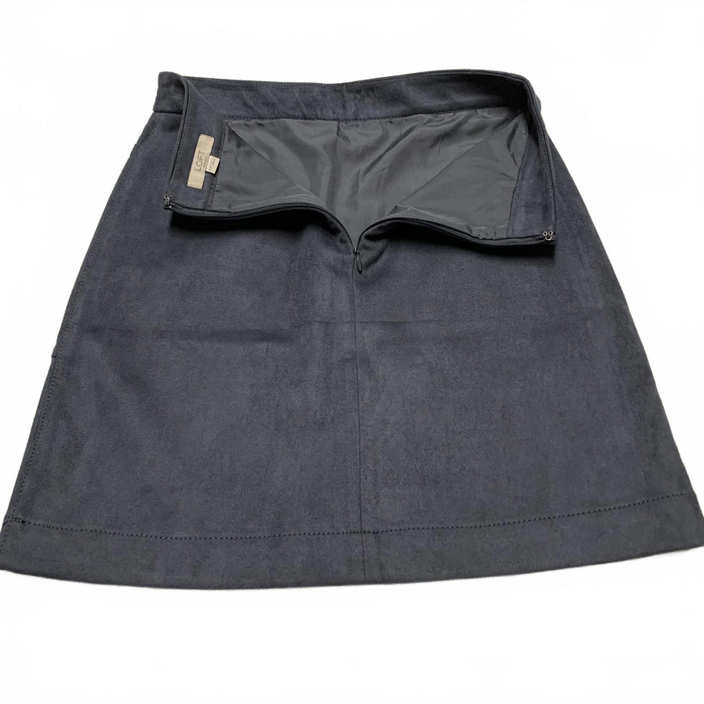 LOFT Petite Talla 00 Minifalda de gamuza con bolsillos con cremallera Gris carbón W 26.5