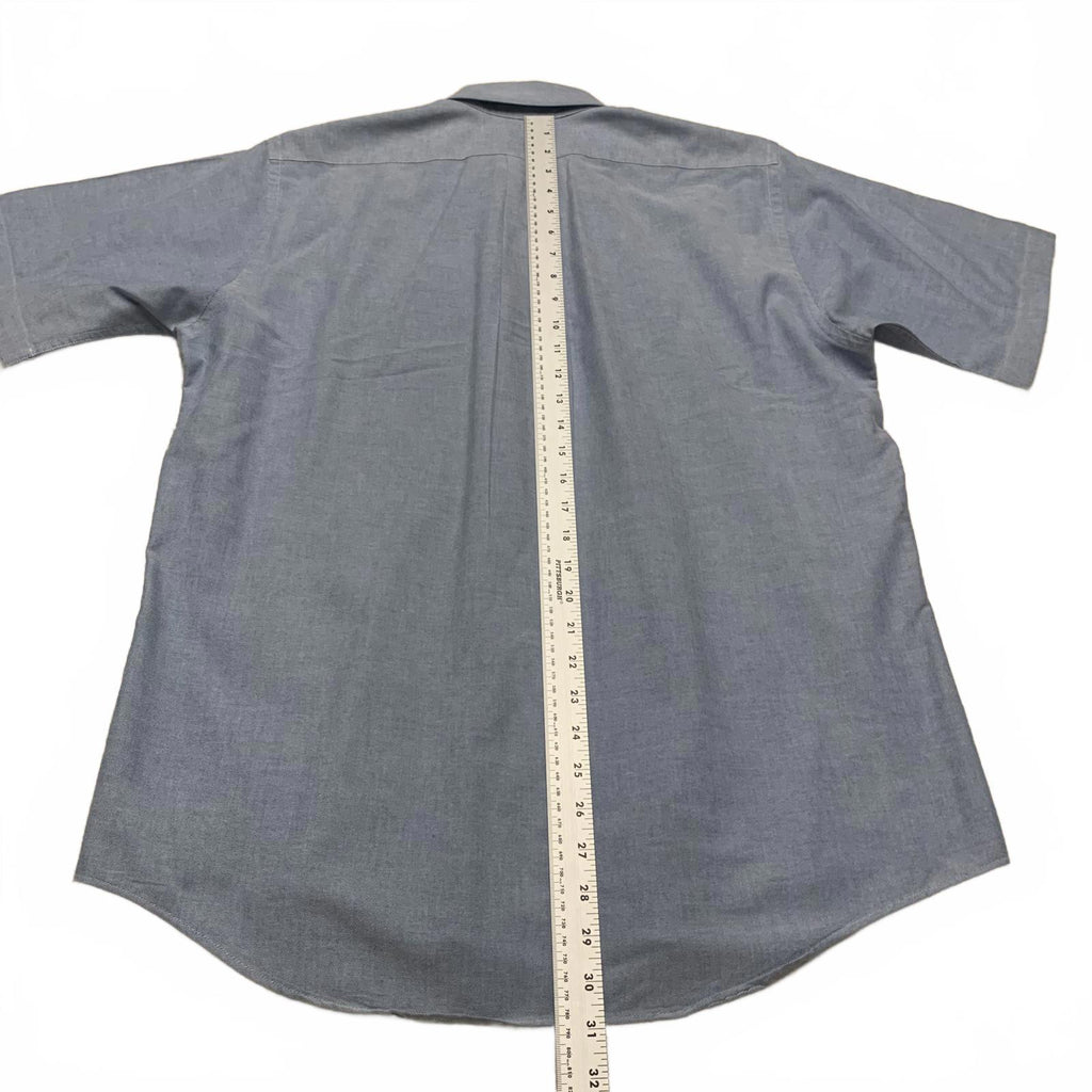 Camisa azul claro de manga corta con botones para hombre de LL Bean, talla 16/grande