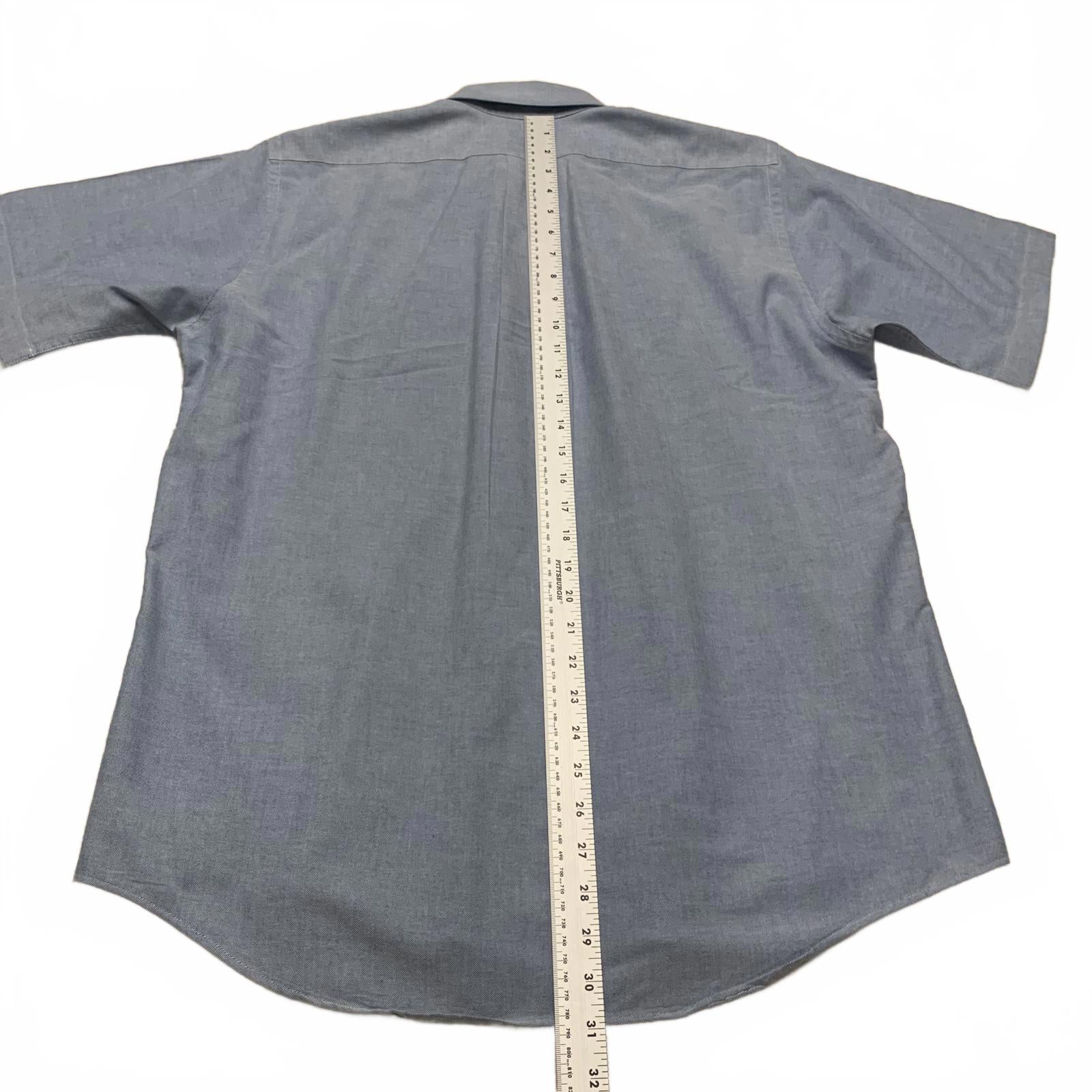 Camisa azul claro de manga corta con botones para hombre de LL Bean, talla 16/grande