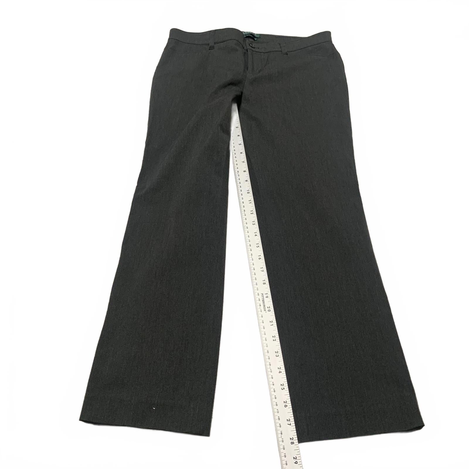 Pantalones de vestir Lauren Ralph Lauren Adelle para mujer, talla 10, color gris, ancho 34 x 28