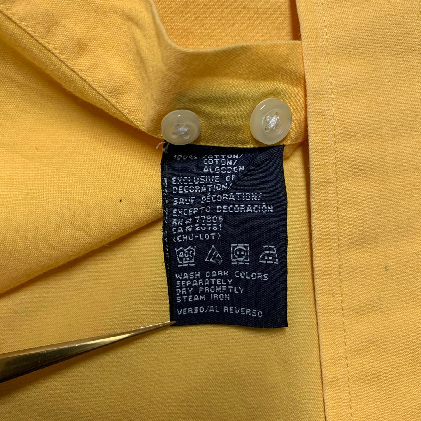 Tommy Hilfiger Men's XXL Yellow Button-Up Shirt