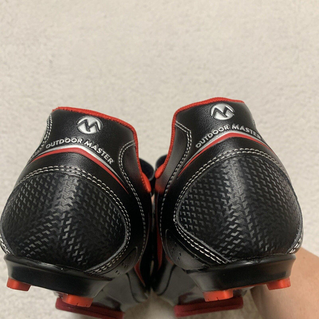 Zapatillas de ciclismo Outdoor Master unisex para mujer, talla 13, para hombre, talla 11, color negro, rojo y gris