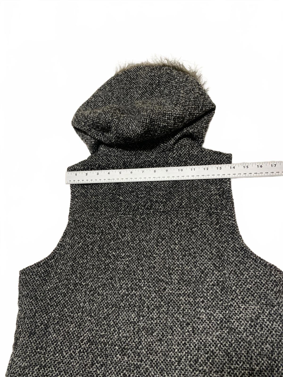 Chaleco de piel sintética Y2K Supply Co. para mujer, talla L, negro moteado, con capucha y cremallera