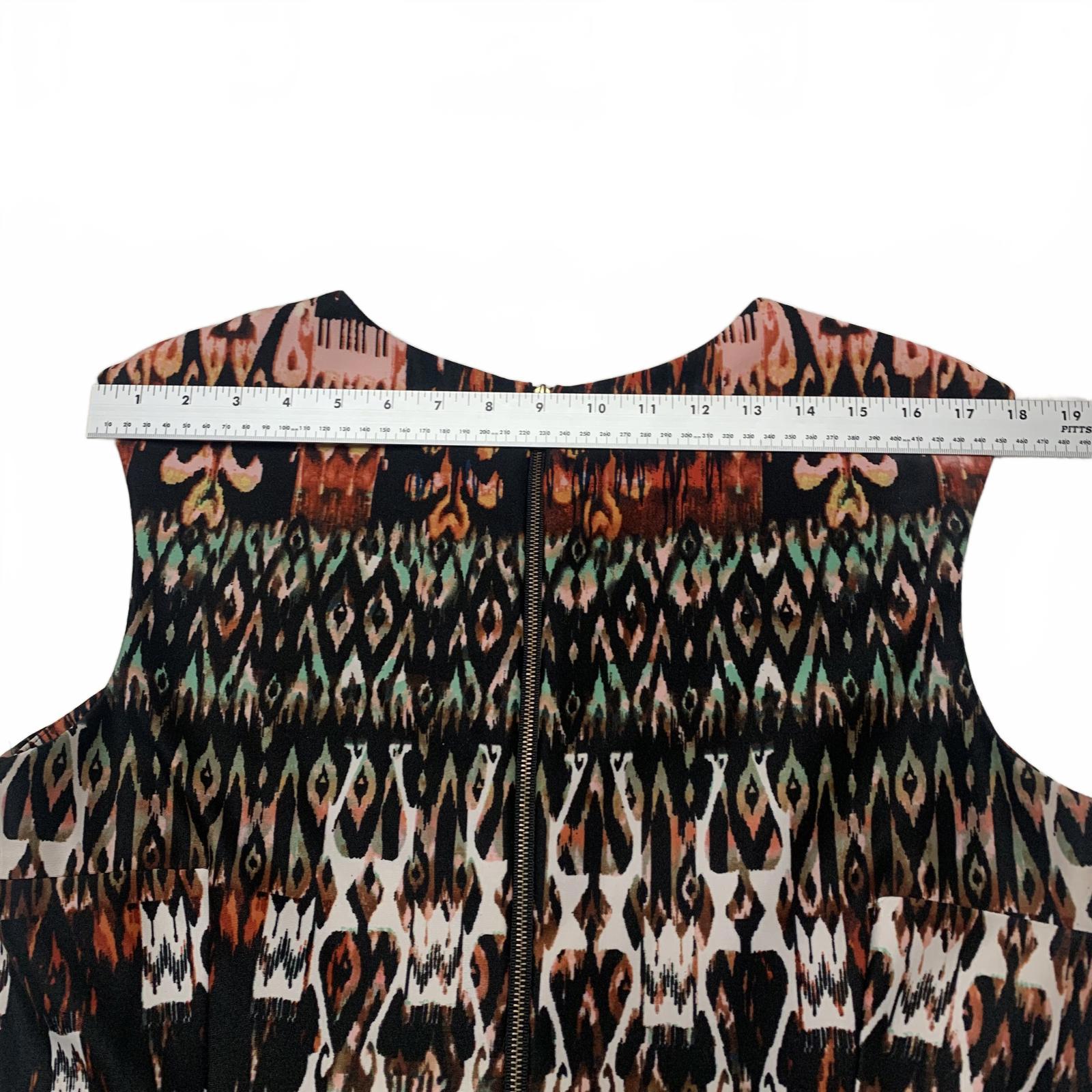 Vestido de verano sin mangas con estampado abstracto vibrante para mujer talla 14 de VTG db