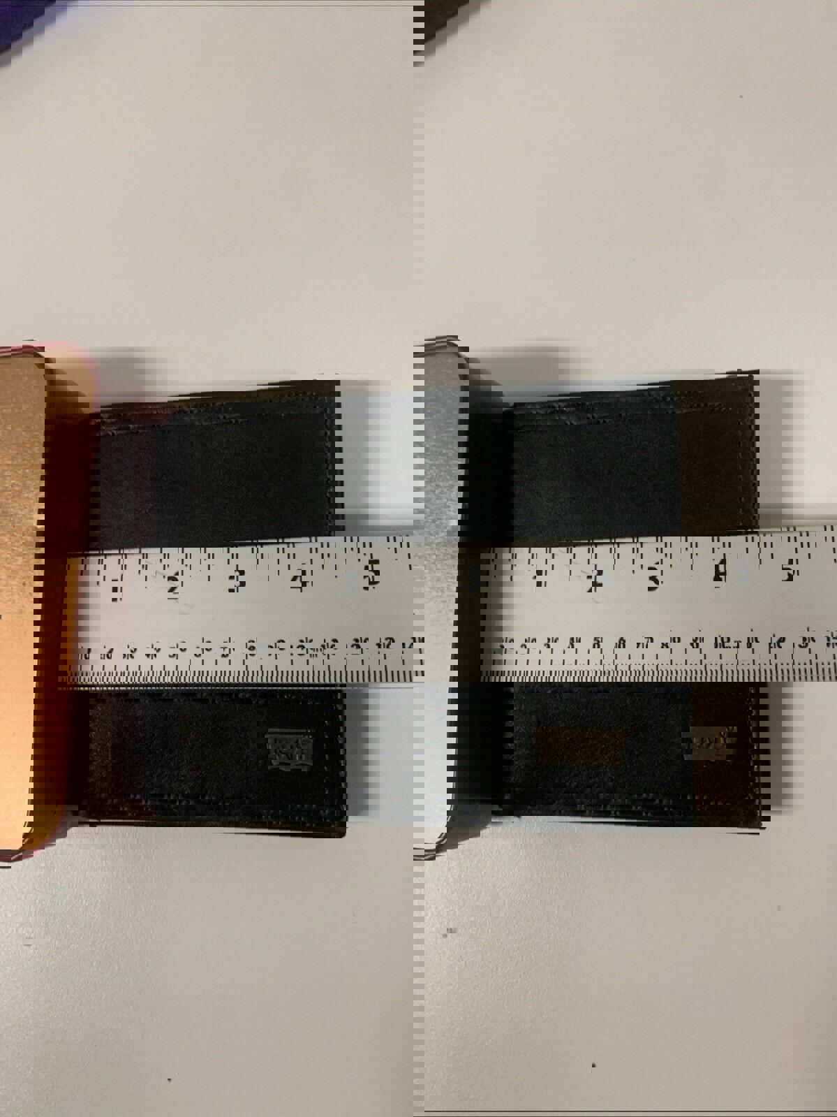 Levi's Men's Black Wallet RFID Identity Theft Protection Stitched