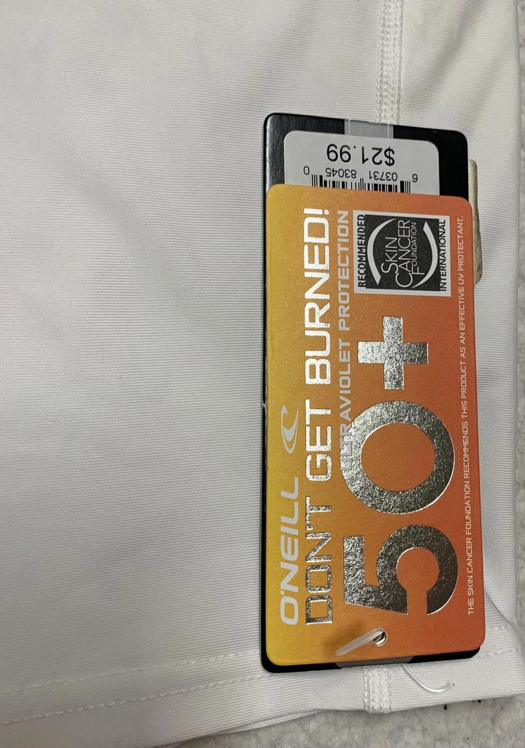 Traje de baño O'Neill Performance Fit para niños, talla 8, color blanco, con protección solar y contra erupciones UV