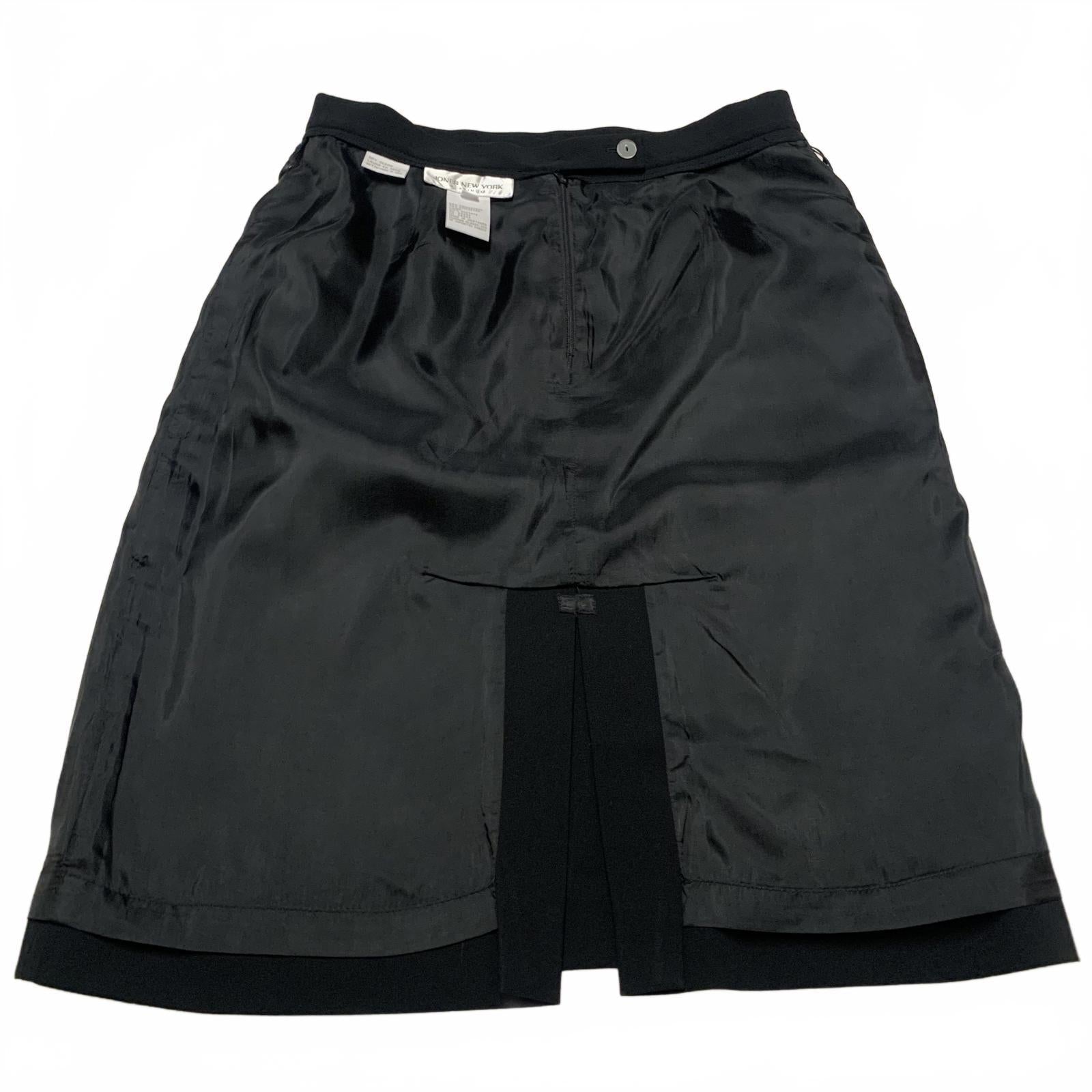 Falda tubo negra Vintage Jones New York Platinum para mujer, talla 12, W30