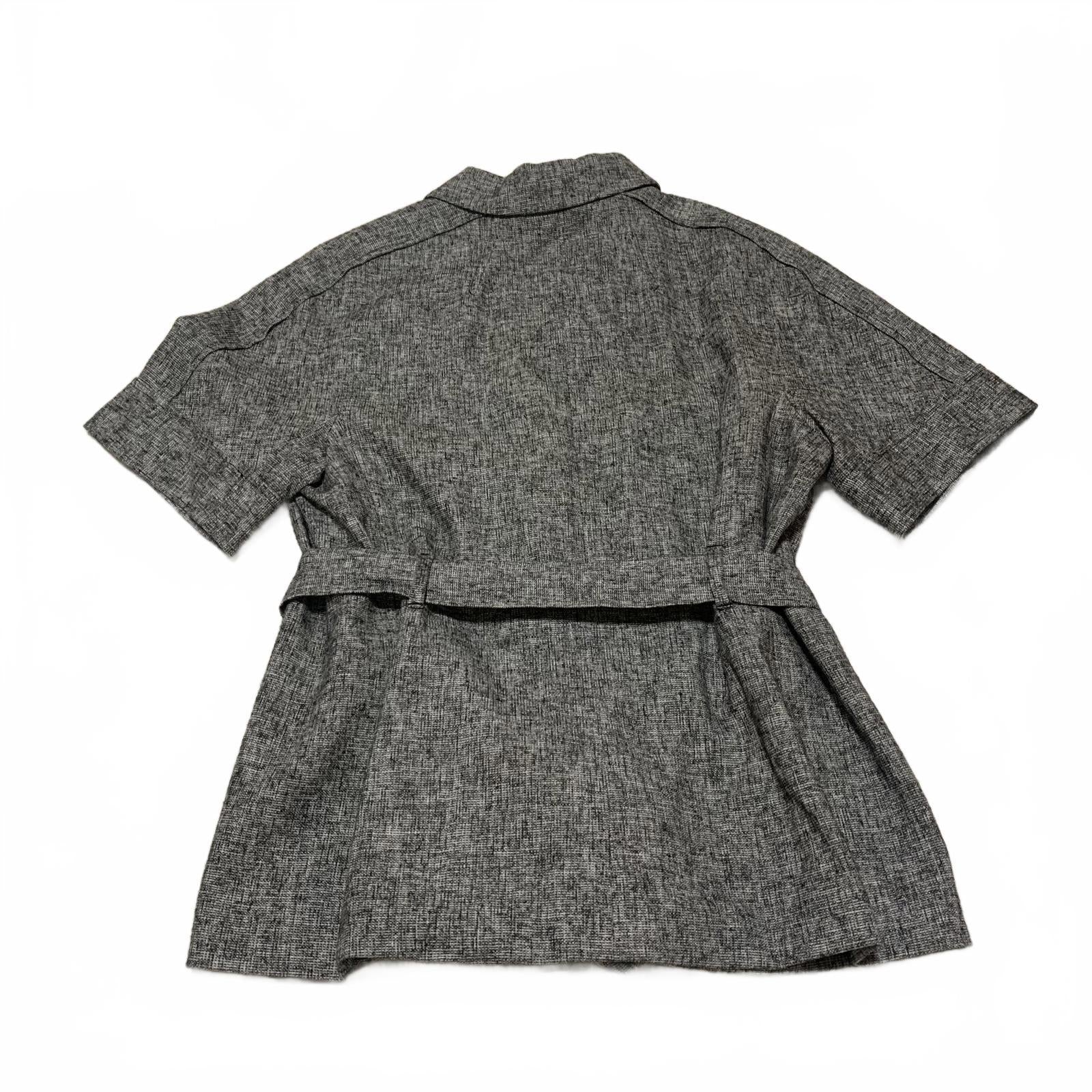 Blazer gris de manga corta con cinturón para mujer de Ann Taylor, talla 12