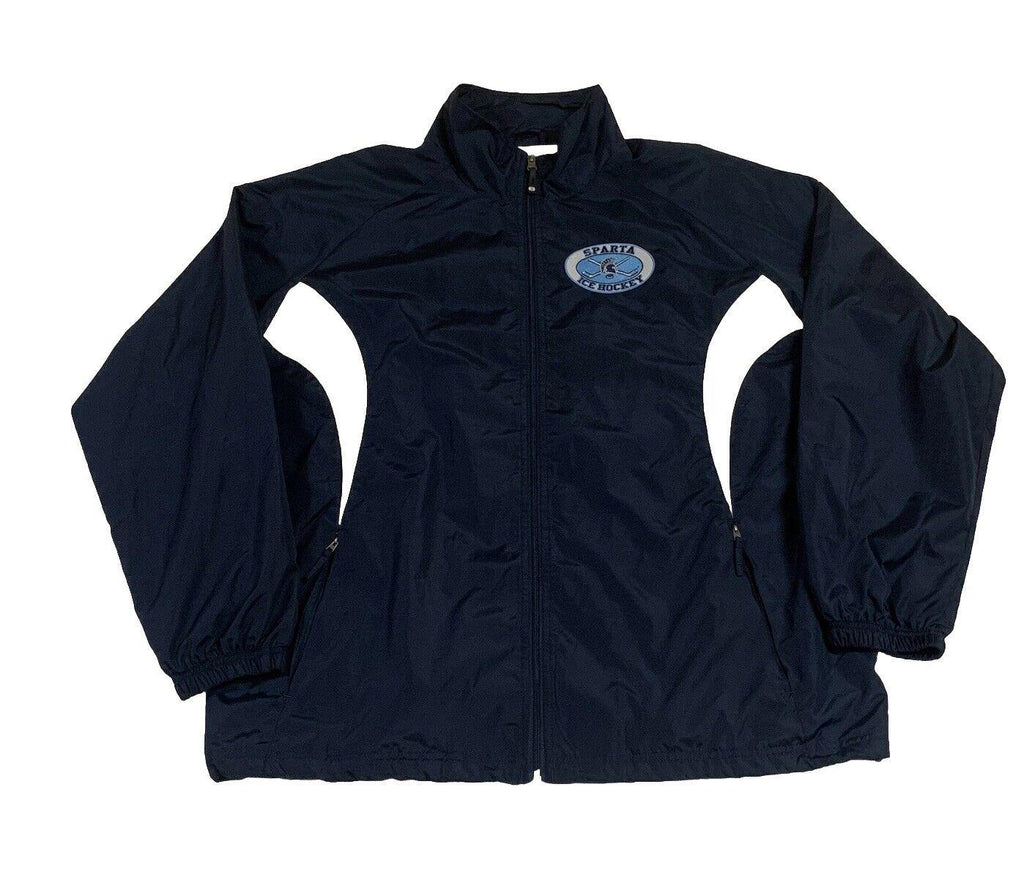 Chaqueta cortavientos con forro Holloway para hombre, talla L, azul marino, Sparta, hockey sobre hielo, cremallera completa