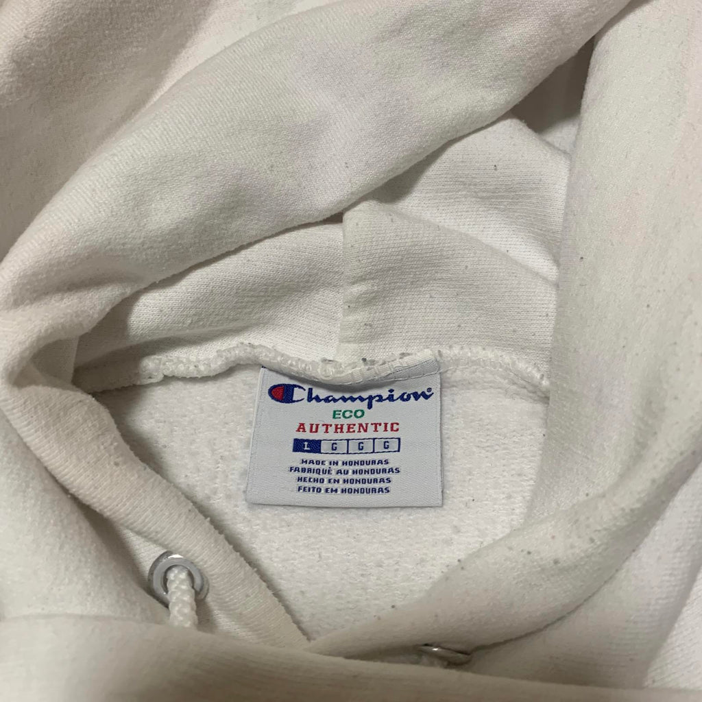 Sudadera con capucha unisex ecológica y grande blanca con estampado del número 6 de Champion