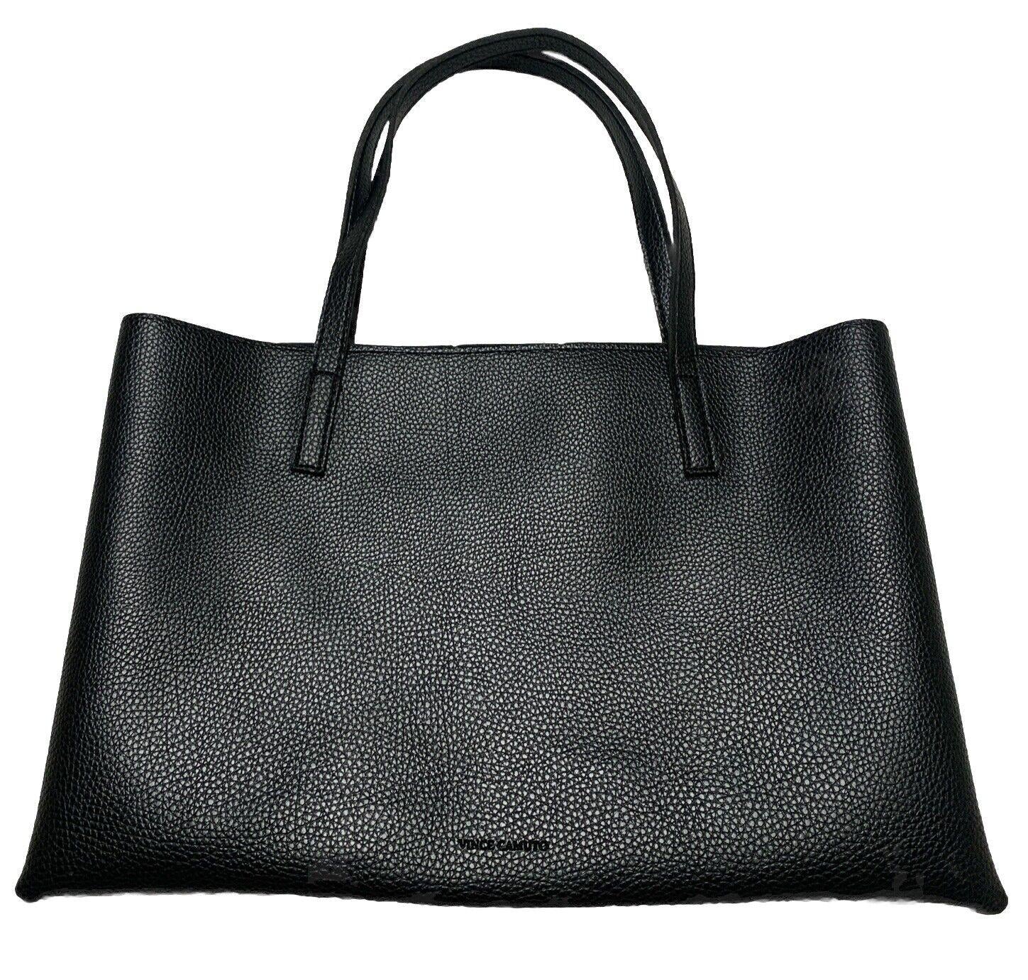 Bolso tote de piel vegana suave con diseño granulado de rayas grises y negras para mujer de Vince Camuto