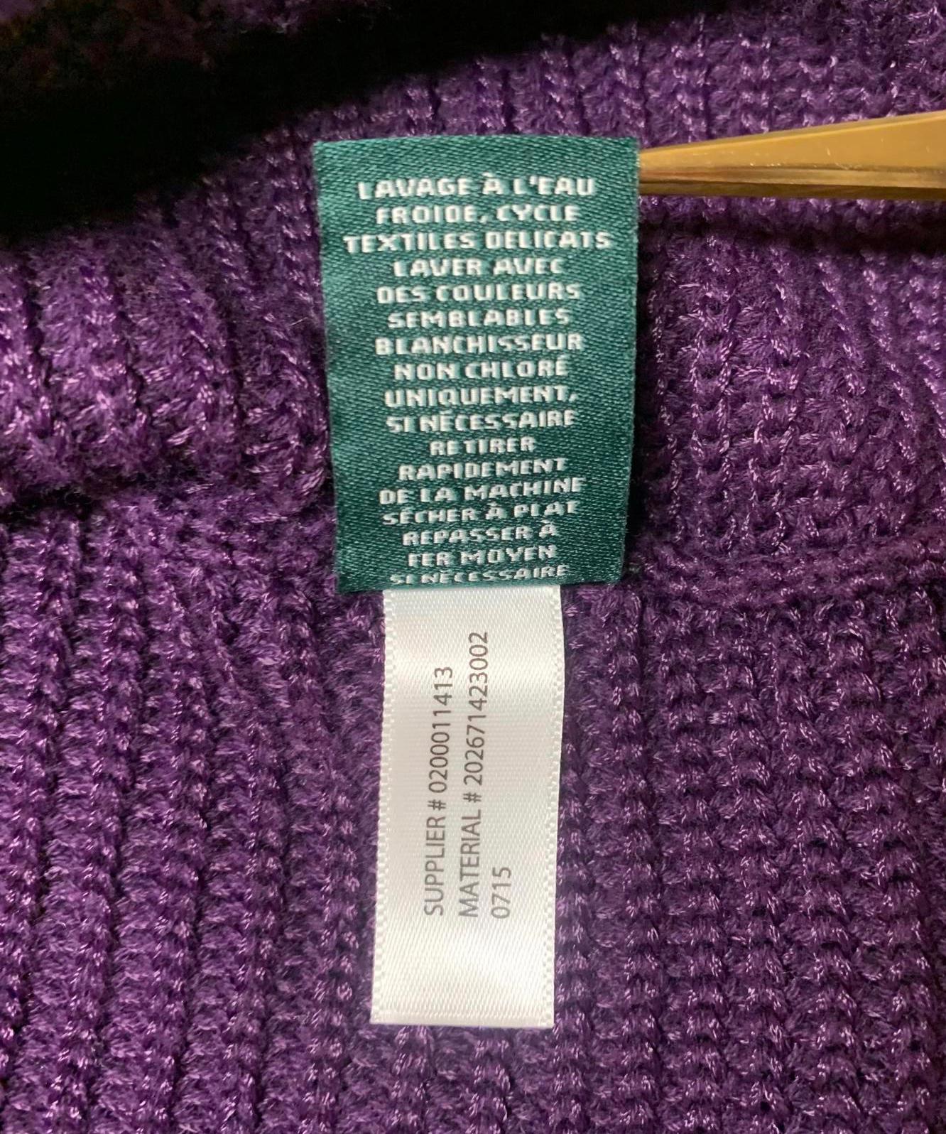 Suéter de punto morado Ralph Lauren para mujer, talla 1X