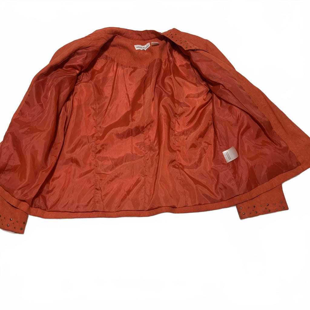 Chaqueta de ante color naranja pimentón para mujer de la colección Alfred Dunner, talla 14