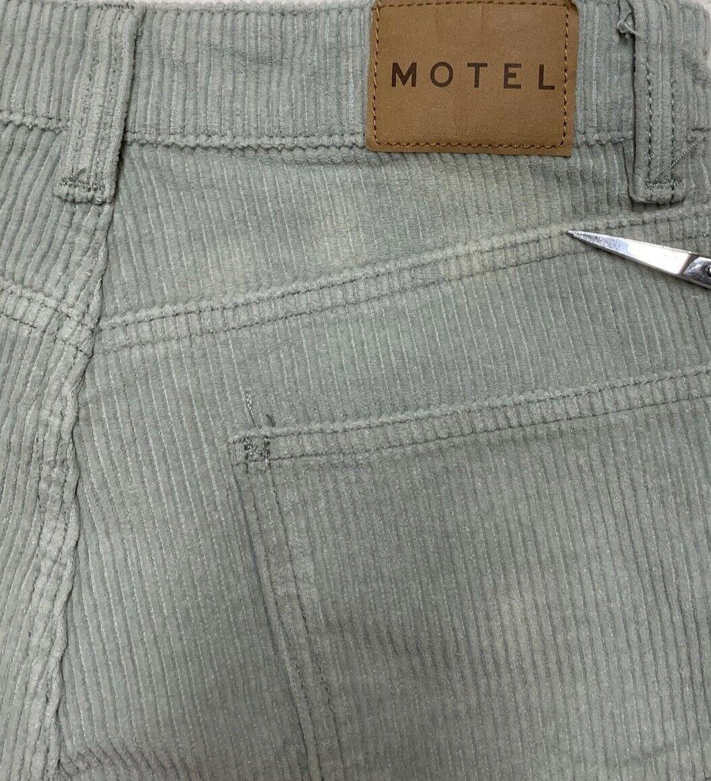 Pantalones de pana Motel para mujer, talla XS, verde menta, pierna ancha, ligeros