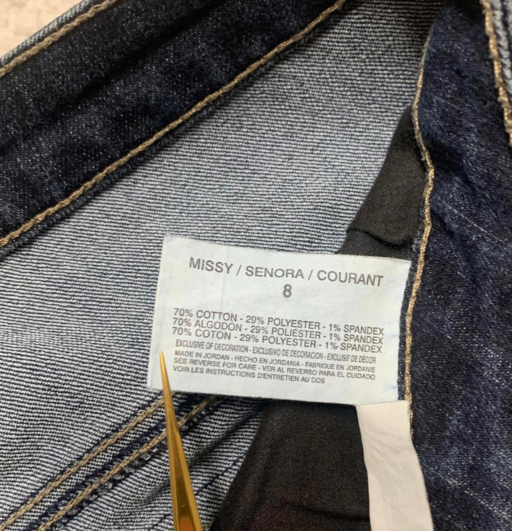 Vaqueros Nine West para mujer, talla 8R, lavado azul oscuro, corte de bota, 32 x 29