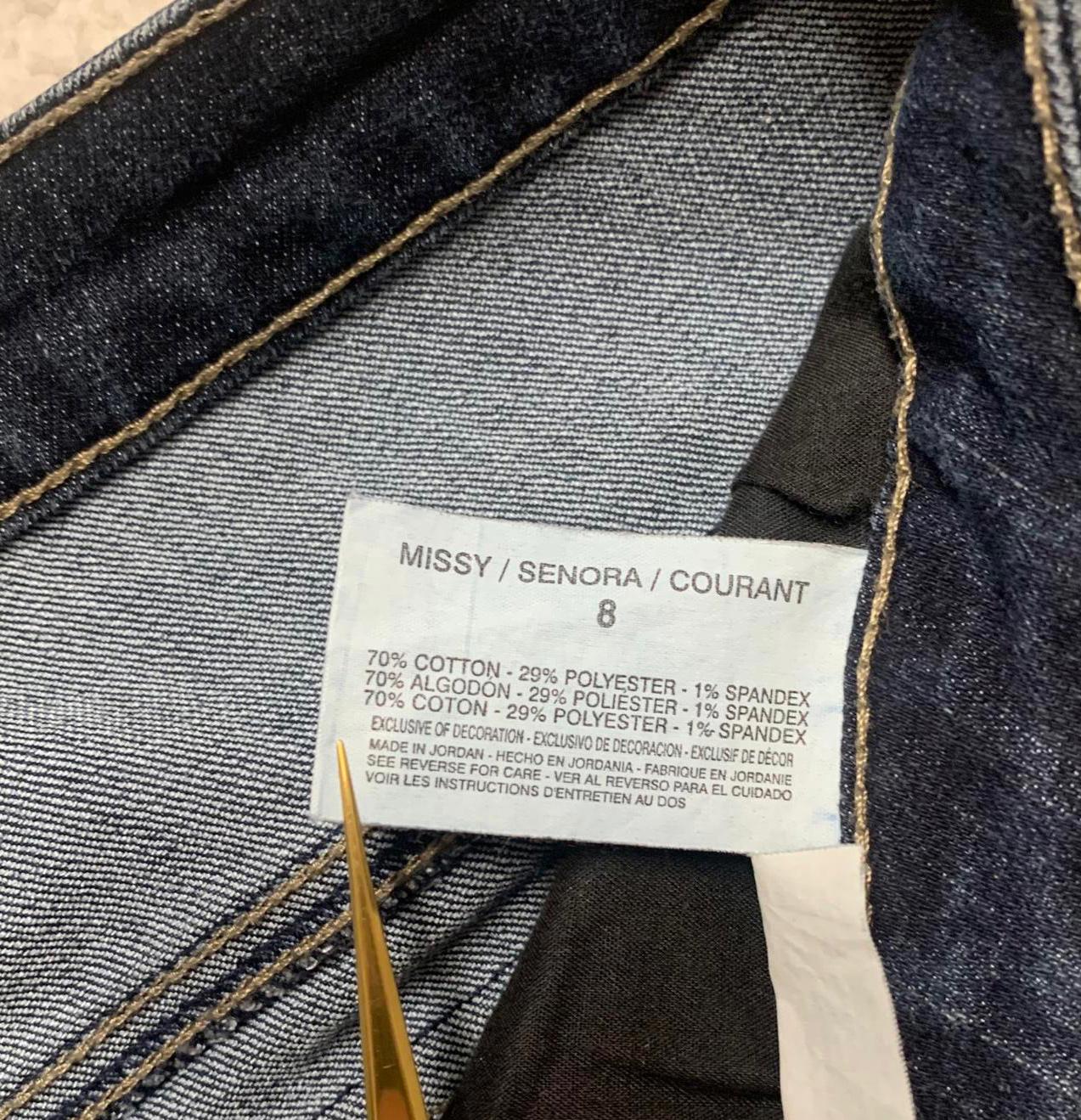 Vaqueros Nine West para mujer, talla 8R, lavado azul oscuro, corte de bota, 32 x 29