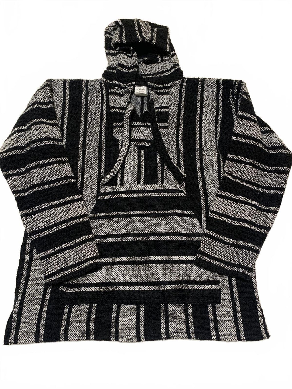 La Montaña Especial Sudadera con capucha a rayas blancas y negras talla XL para hombre, México