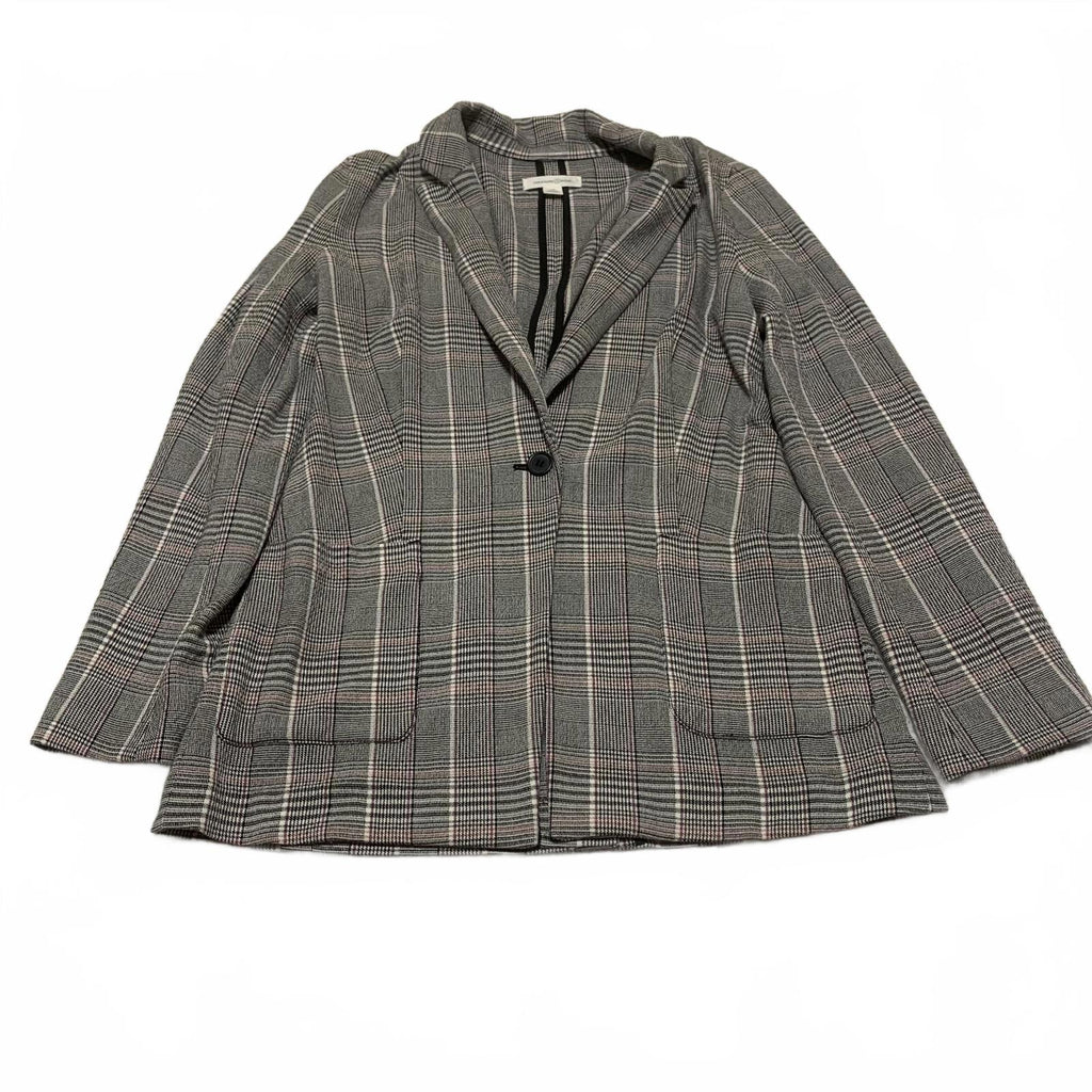 Chaqueta blazer a cuadros Treasure &amp; Bond para mujer, talla XS, negra, rosa y gris, elástica, con 1 botón
