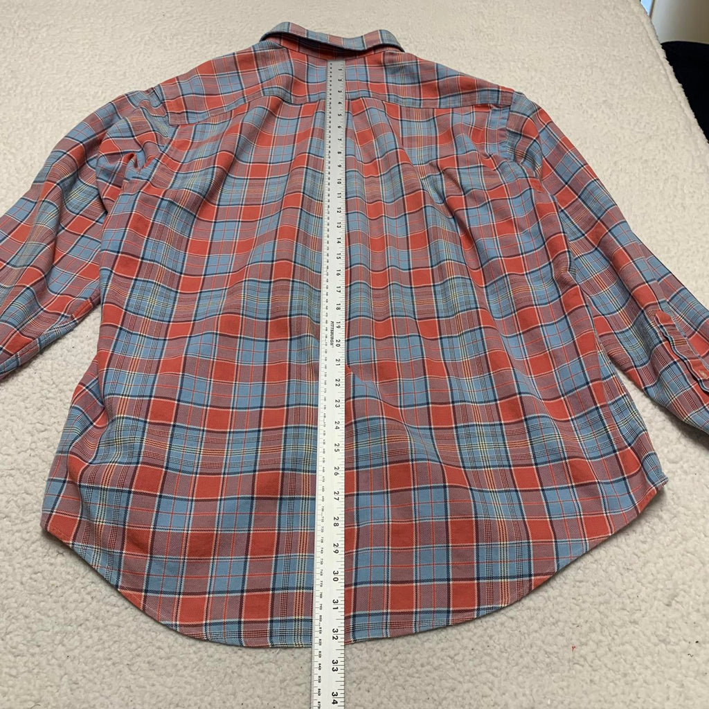 Camisa con botones a cuadros azul y naranja XL para hombre de Vineyard Vines