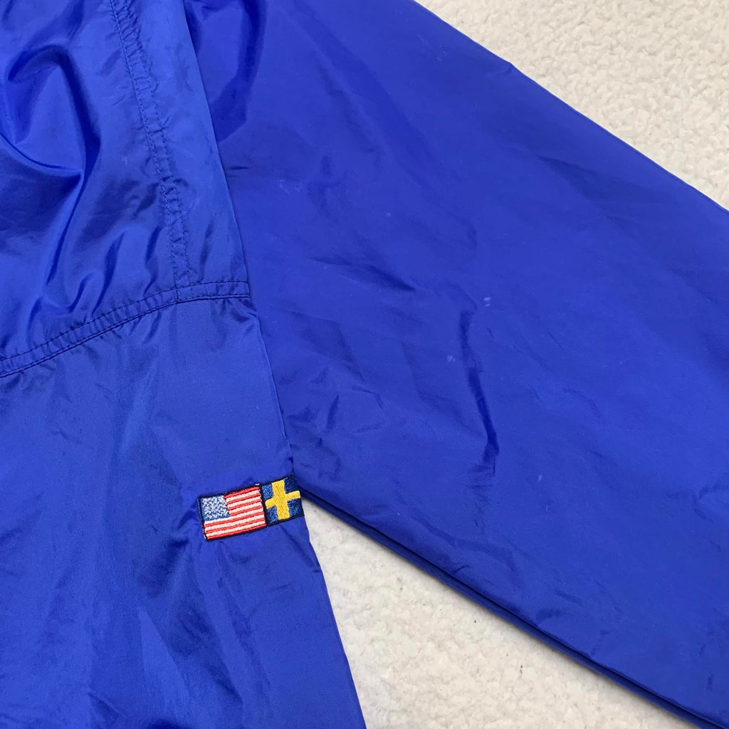 Chaqueta impermeable plegable Tri Mountain para hombre, color azul, talla L