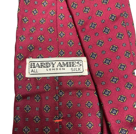 Hardy Amies London Men's Silk Tie Burgundy One Size Fits Most