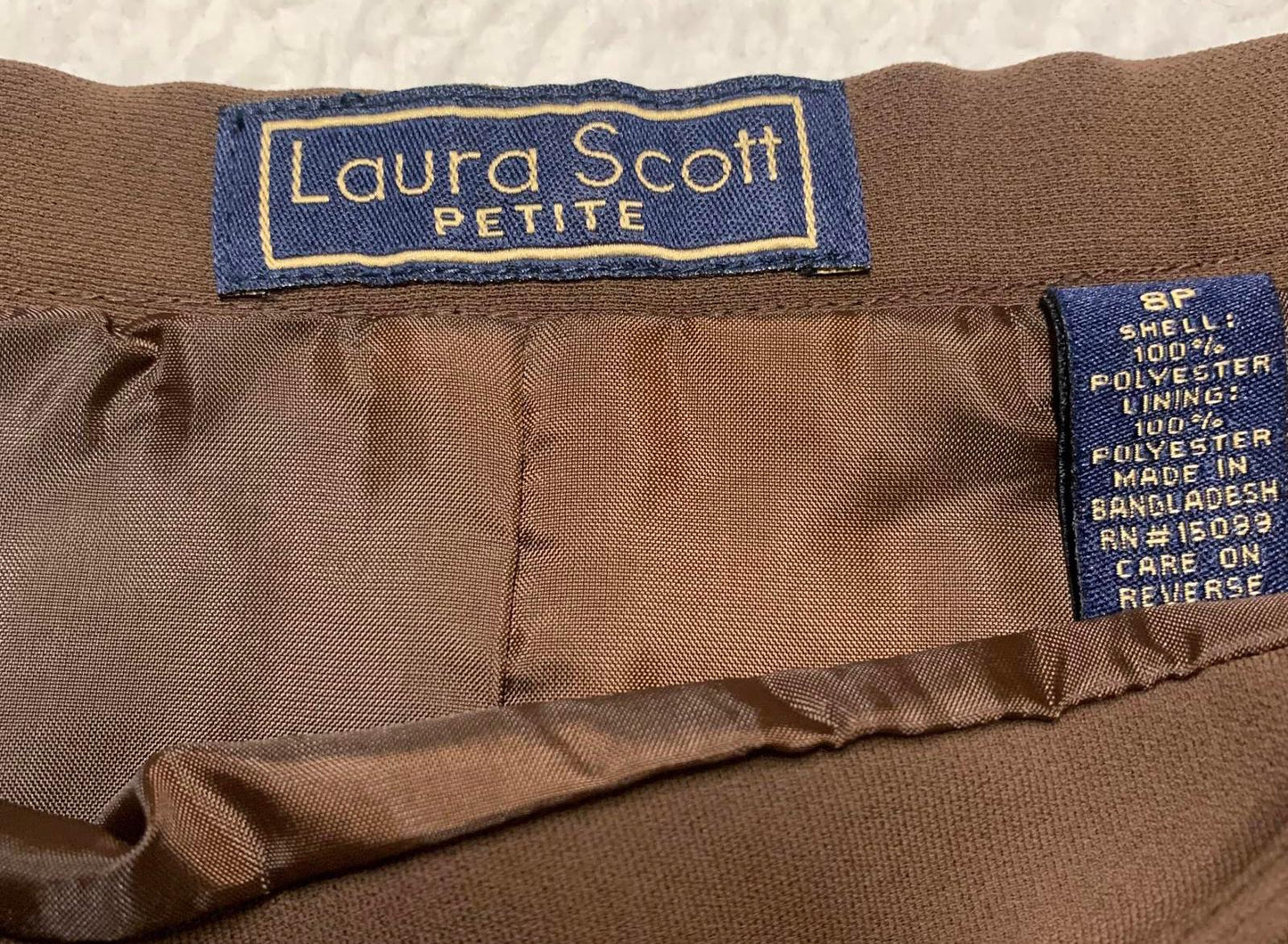 Laura Scott Women's Size Small 8 Petite Brown A-Line Skirt 28 Waist
