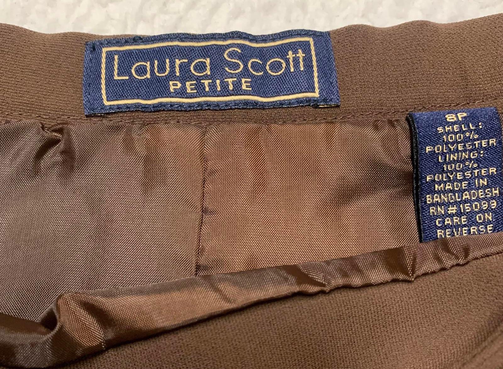 Falda acampanada marrón pequeña Laura Scott para mujer, talla pequeña 8, cintura 28