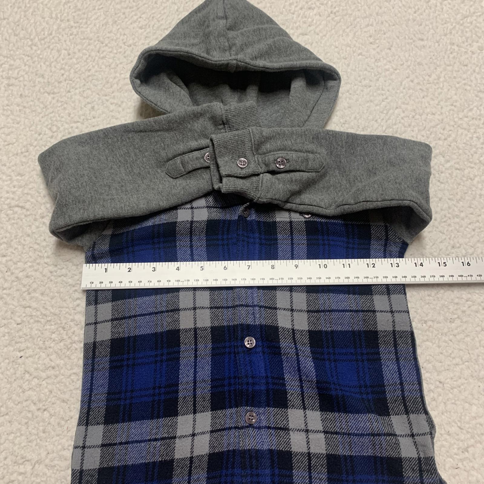 Camisa con capucha de franela azul gris Brums para niños, talla 5, algodón