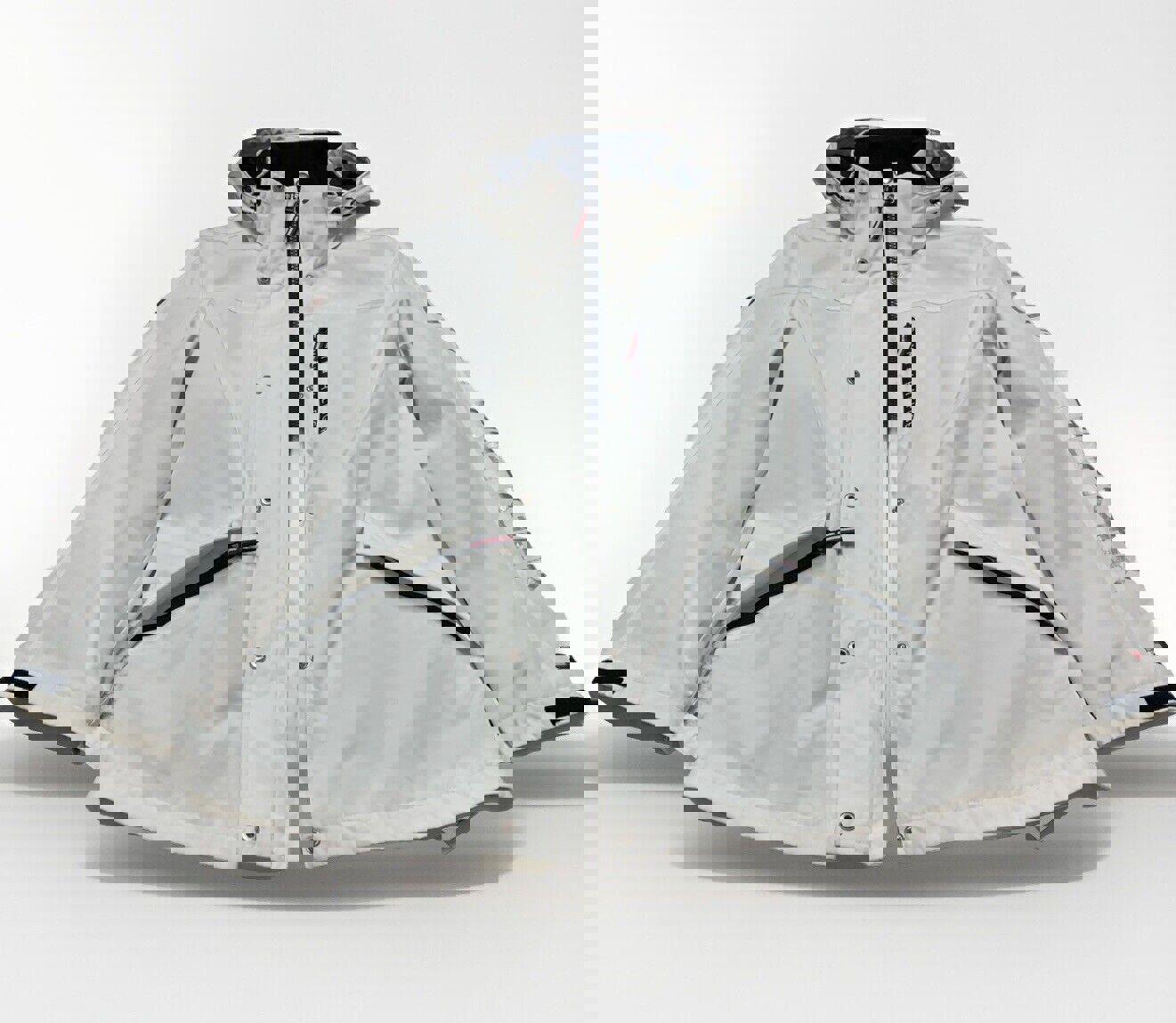 Tommy Hilfiger Women's M White Weather Hood Jacket Rain Coat