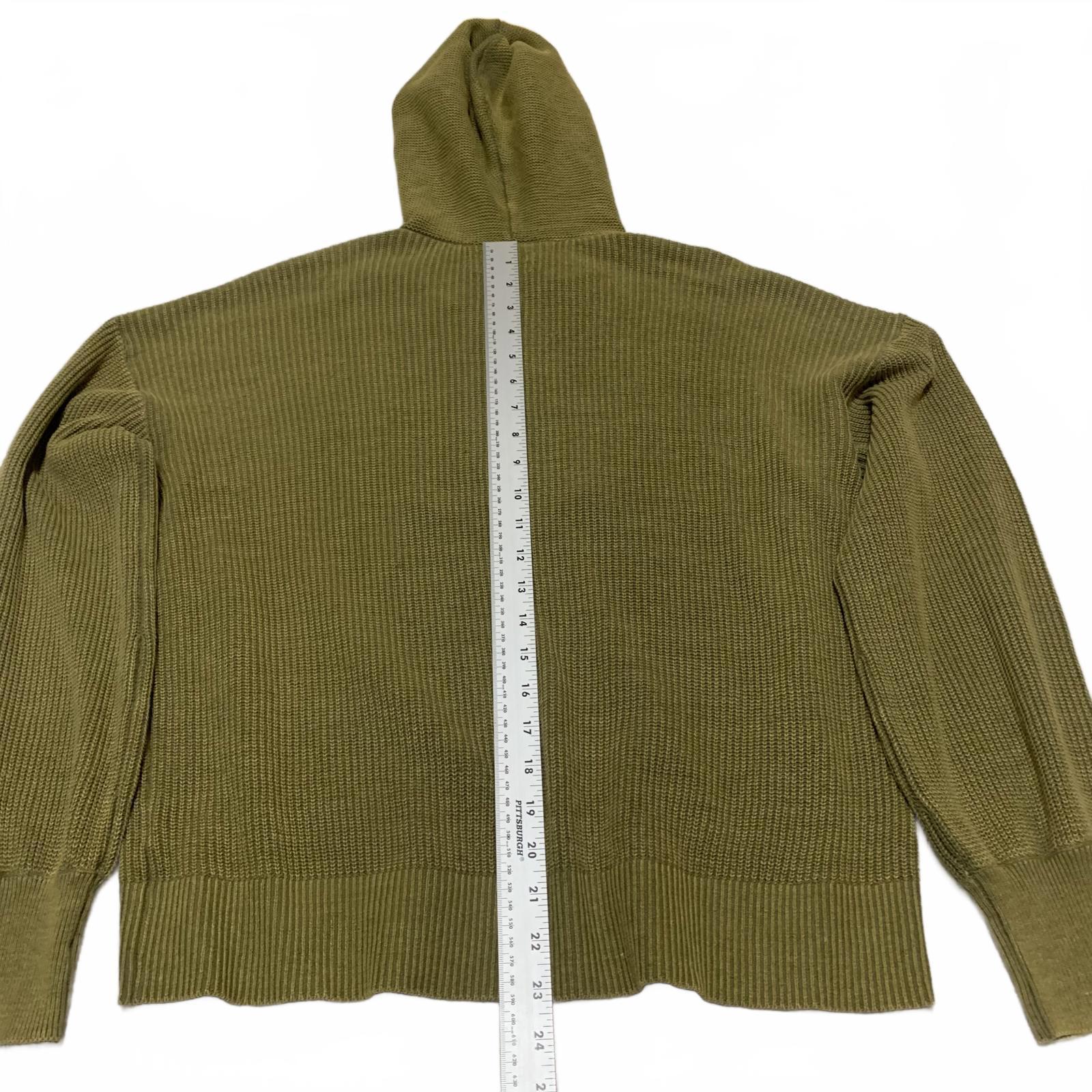 Sudadera con capucha de punto verde oliva con detalle de botones para mujer Sonoma, talla M