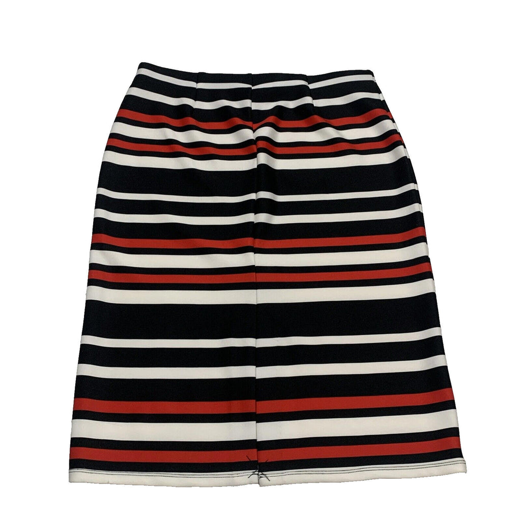 Falda tubo modesta hasta la rodilla con rayas rojas y negras de NYCC para mujer, talla M