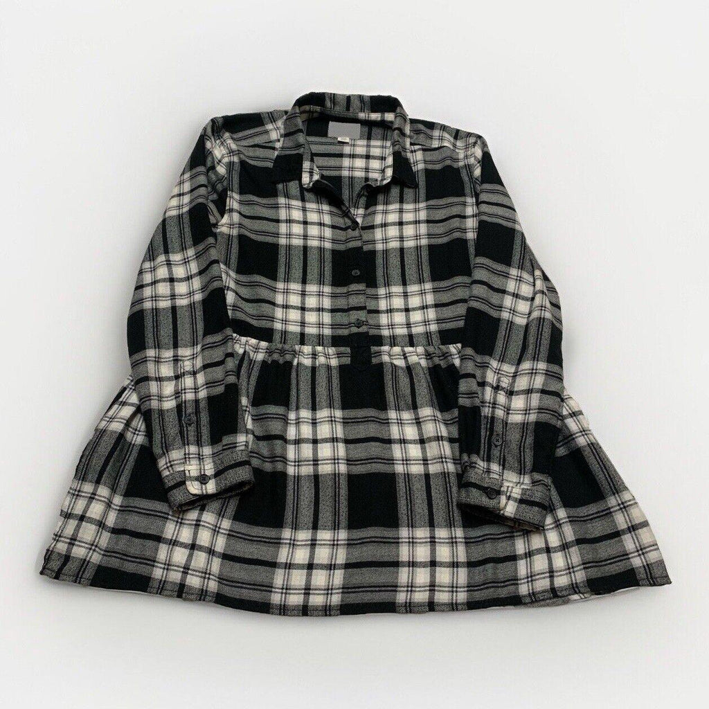 Túnica de franela a cuadros American Eagle, talla pequeña, negra, blanca, con pinzas, jegging, talla M