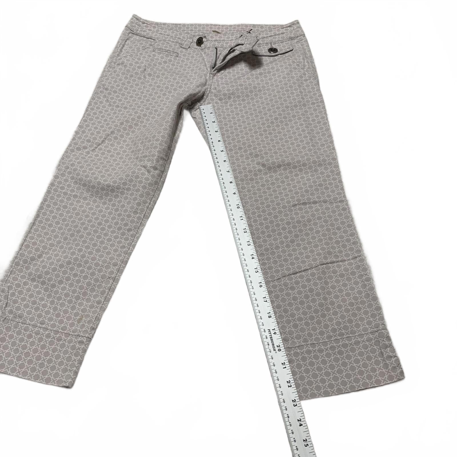 Pantalones capri Idra con diseño geométrico estampado gris, talla 4 para mujer