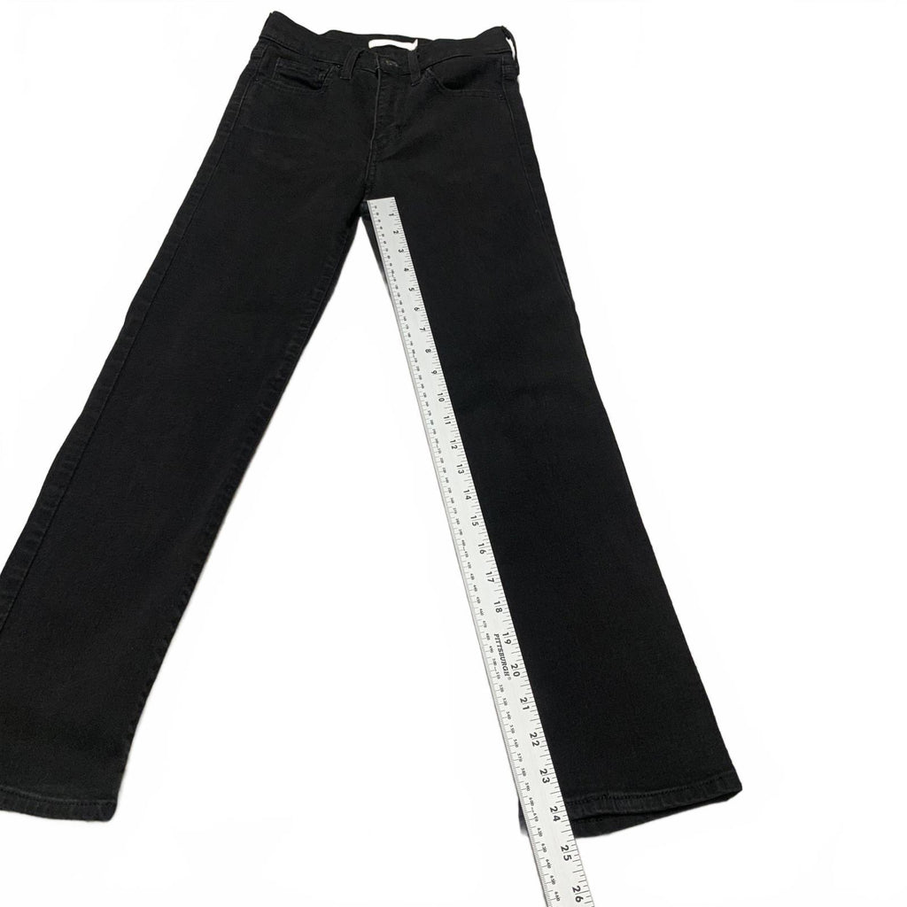 Levi's 724 - Vaqueros negros de tiro alto y corte recto para mujer, talla 24, 23,5 x 24 L