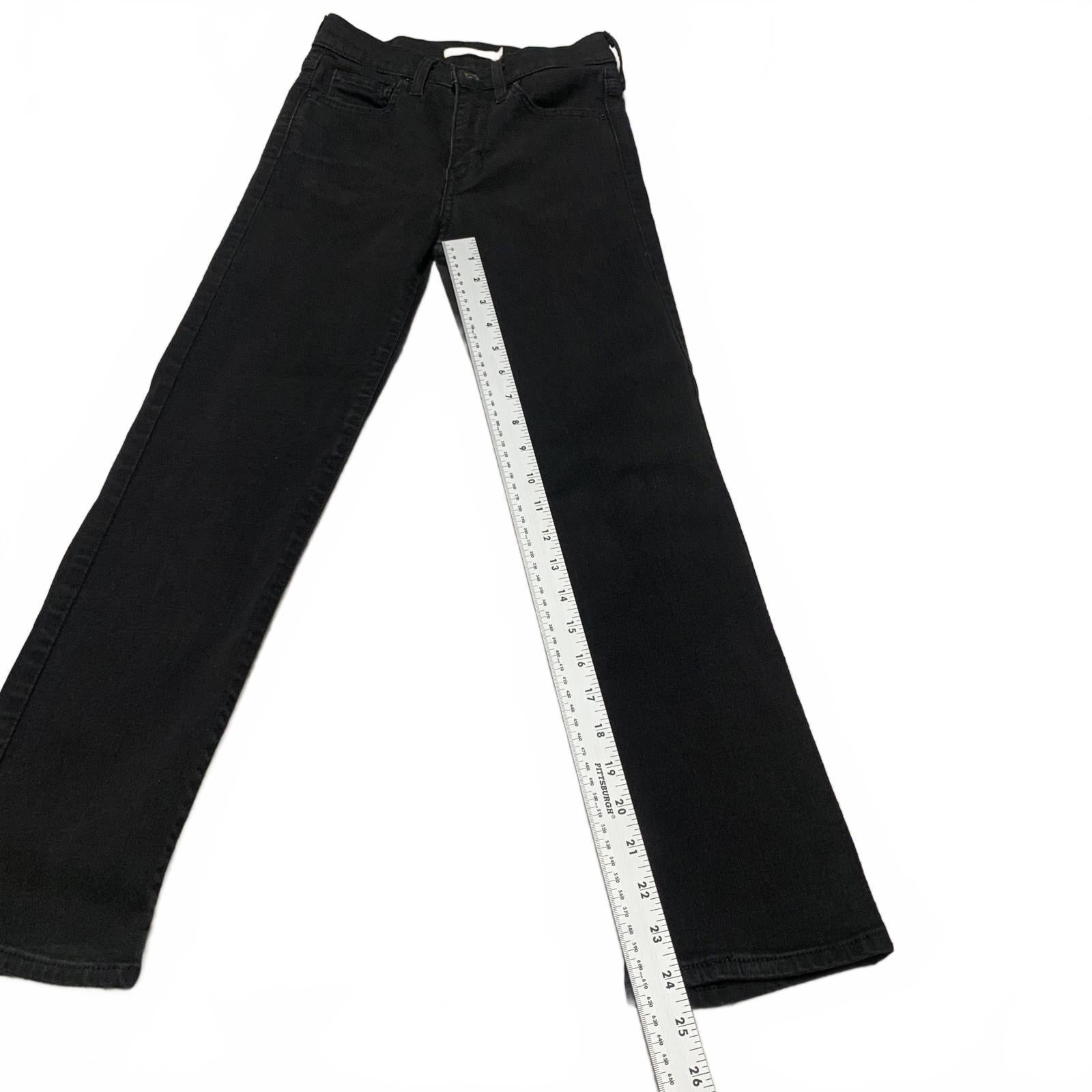 Levi's 724 - Vaqueros negros de tiro alto y corte recto para mujer, talla 24, 23,5 x 24 L