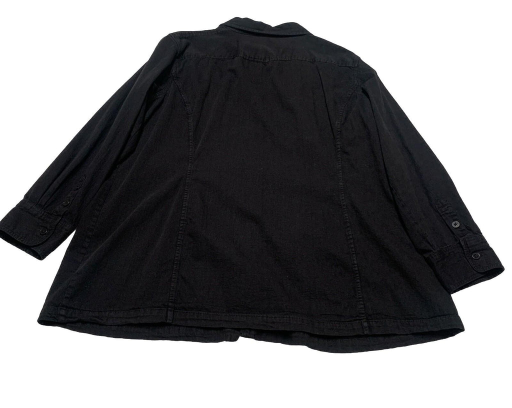 Camisa militar negra con botones 3X para hombre de Lauren Jeans Company, 100 % algodón