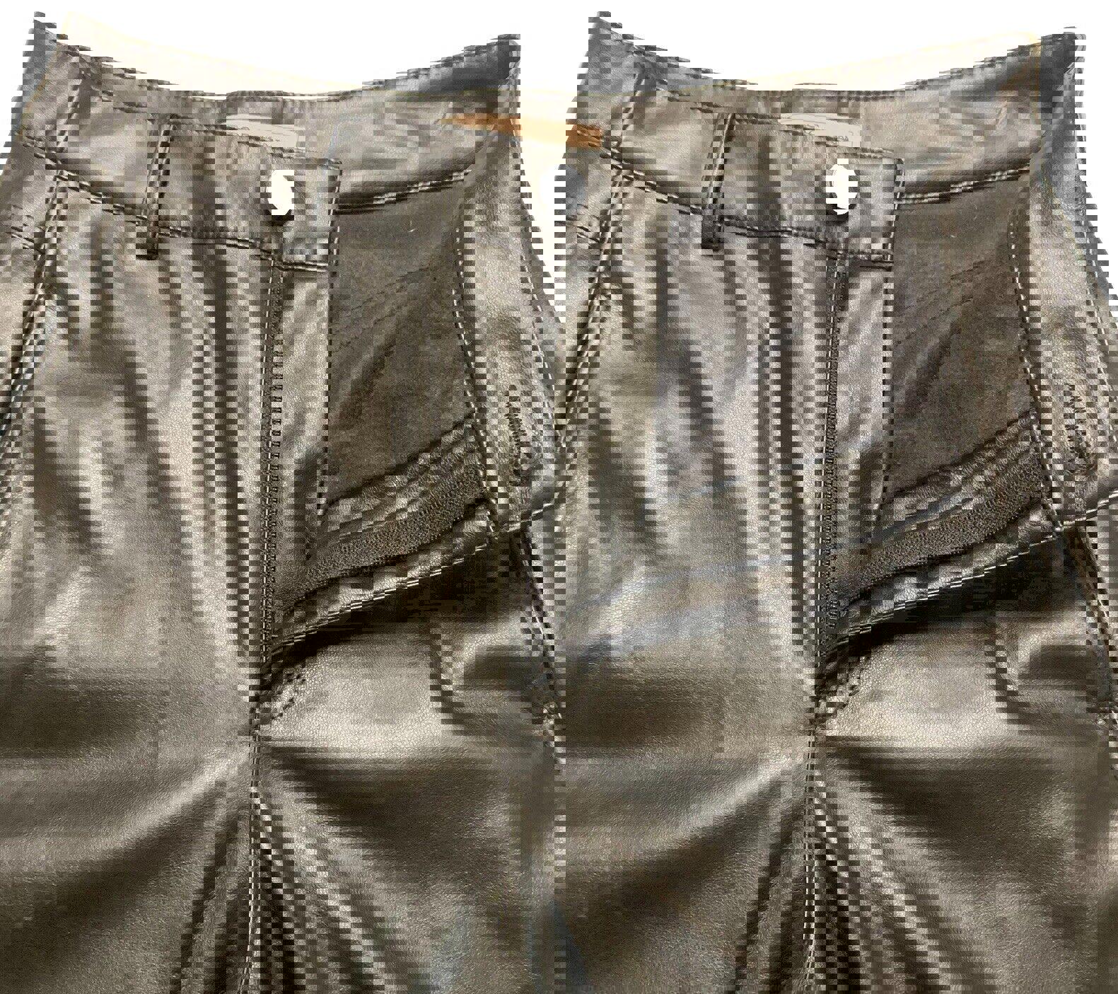 Pantalón de piel sintética negro BCB Generation para mujer, talla extra pequeña