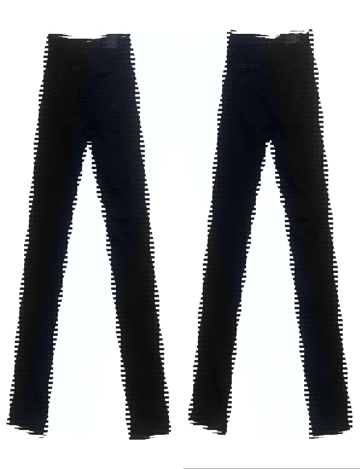 Vaqueros negros Decibel para hombre, 40 x 34, bordados al frente y deshilachados