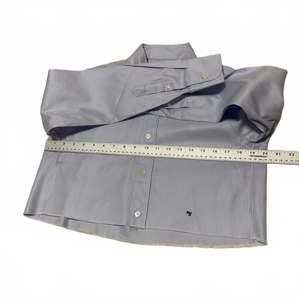 Hommegirls Women's Size Small Chambray Blue Cropped Button-Up Shirt